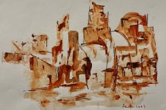 Borgo antico, acquerello, cm 22x32