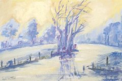 Paesaggio, acquerello, cm 15x22