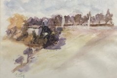 Paesaggio, acquerello, cm 23x15