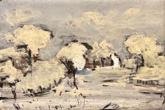 Paesaggio invernale, acquerello, cm 14x20