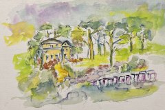 Paesaggio, acquerello, cm 25x40