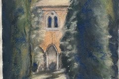 Chiesa nel veronese, acquerello, cm 20x40