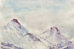 Montagna, acquerello, cm 204x0