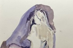 schizzo nudo, acquerello, cm 20x30