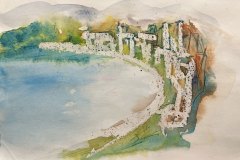 schizzo paesaggio ligure, acquerello, cm 20x30