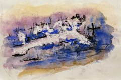 schizzo paesaggio, acquerello, cm 20x30