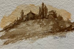 Paesaggio, acquerello, cm 18x23