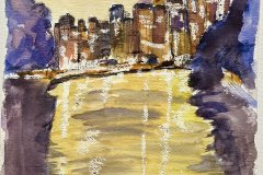 Chicago by night, acquerello, cm 22x30