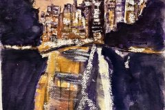Chicago by night, acquerello, cm 22x30