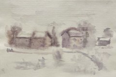 Paesaggio, acquerello, cm 18x23