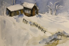 Inverno d'un tempo, acquerello, cm 30x20