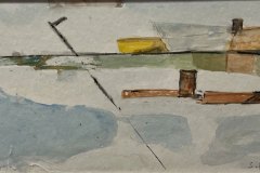 Paesaggio marino, acquerello, cm 28x15