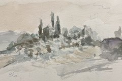 Paesaggio, acquerello, cm 23x30