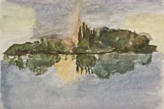 Riflesso, acquerello, cm 24x48