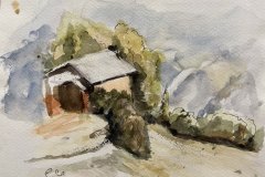 Casa di campagna, acquerello, cm 15x23