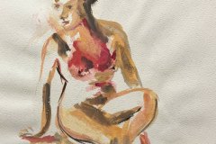 schizzo nudo, acquerello, cm 25x35