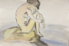 schizzo nudo, acquerello, cm 36x52