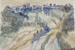 Paesaggio, acquerello, cm 20x45