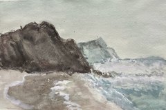 Scogliera. acquerello, cm 16x26