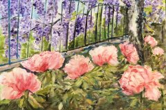 Peonie, acrilico, cm 40x50