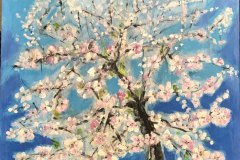 Fiori di Primavera, acrilico su plexiglass,cm 45x45