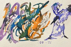 Folla, china su pergamena, cm 30x40