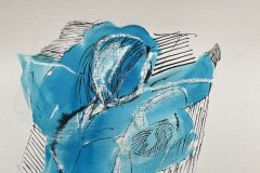 Donna blu che dorme, china, cm 21x30