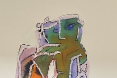 Abbraccio, china, cm 21x30