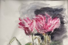 Le ultime rose, china, cm 21x30