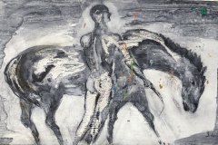 Uomo con Cavallo, china, cm 58x30