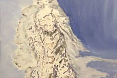Dama in blu, china su plexiglass,  cm 45x45