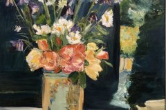 Vaso di fiori, olio, cm 40x50