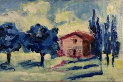Fienile, olio, cm 15x10