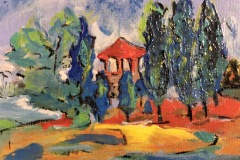 Cipressi, olio,cm 15x10