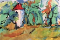 Casa di campagna, olio,cm 15x10