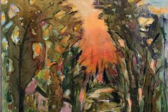 Tramonto, olio su plexiglass, cm 45x45