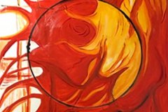 Fuoco, olio s -tela, cm 100x70