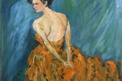 Dama, olio su plexiglass, cm 45x45
