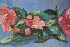 Rose, olio, cm 42x80