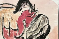 Bacio di fantasia. china e cera, cm 35x50