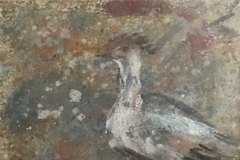 Uccelli, china gesso e acrilico, cma 40x32