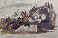 Fiori, china e cera, schizzo, cm 20x34