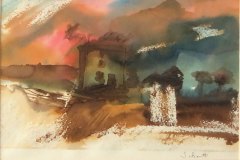 Tramonto, china e cera, cm 15x25