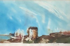 Paesaggio sul Mare, china e cera, cm 15x25