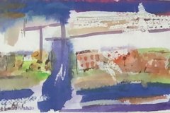 Dalla finestra, china e cera, cm 25x10