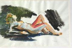 Donna al sole, china e cera, cm 27x42