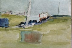 Paesaggio marittimo, china e cera, cm 13x20