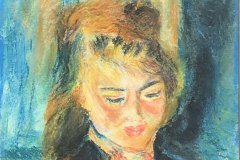 Donna in lettura, gesso, cm 35x50
