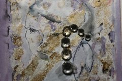 Volto , china e oro, cm 32x32