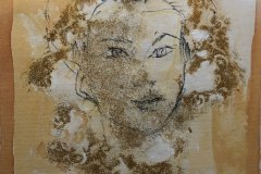 Volto , china e oro, cm 32x32